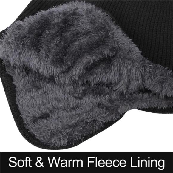 4 Pack Unisex Winter Warm Earflap Hat Thick Fleece Lined Beanie with Ear Cover main image 5